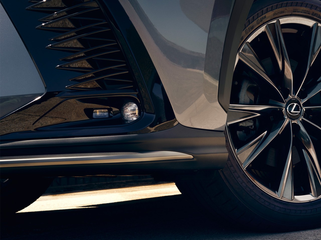 A close-up of a Lexus